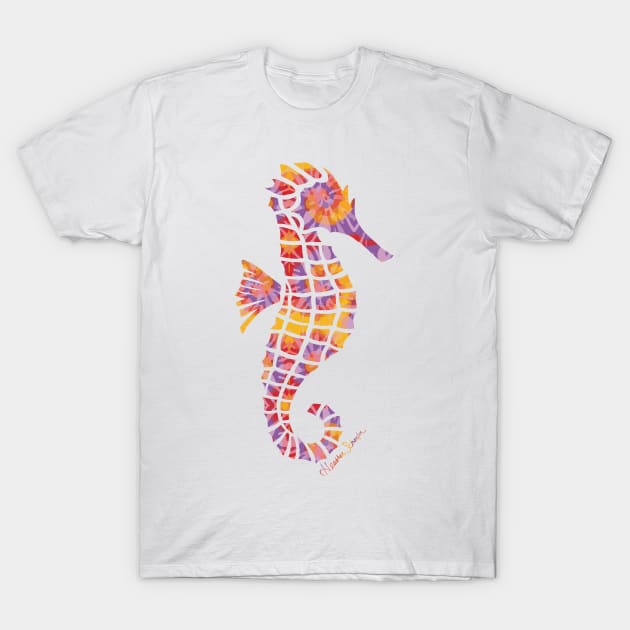 Sunset Seahorse T-Shirt by artsytoocreations